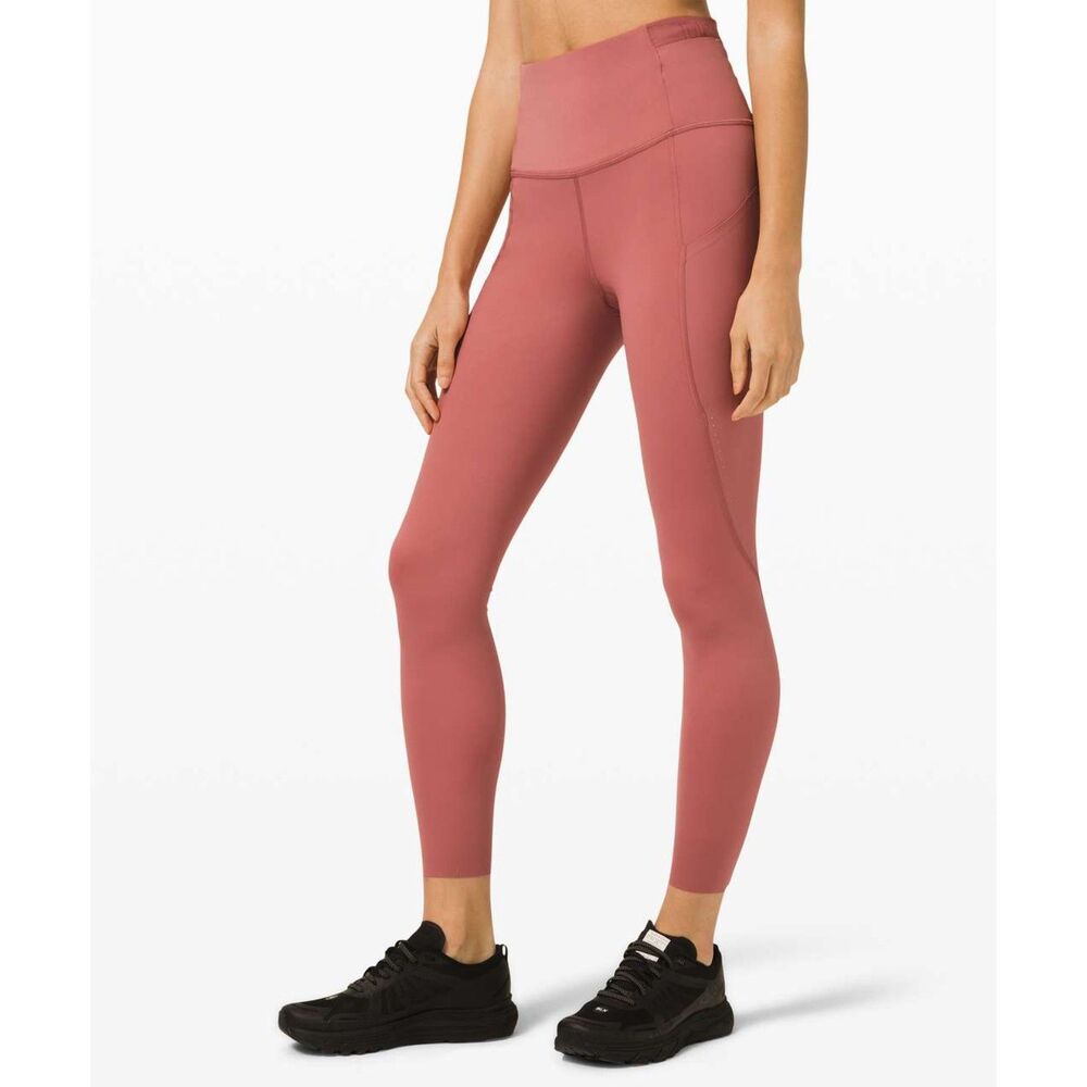 Lululemon Size 6 Pink Fast and Free Super High Rise Tight 25" Elite Cherry Tint
